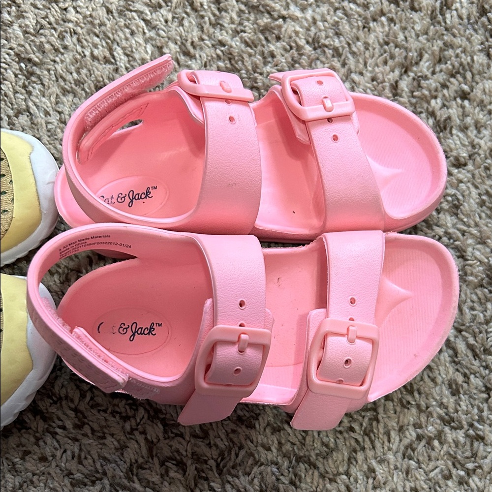 Native Kids Pink and Yellow Sandals and Slip-Ons - Picture 3 of 4